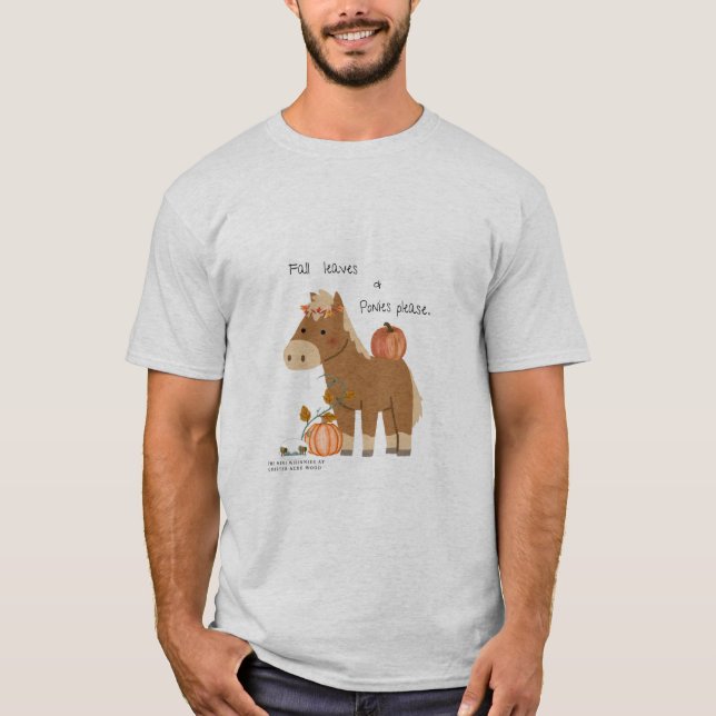 Saltos de otoño y ponis por favor camiseta (Anverso)