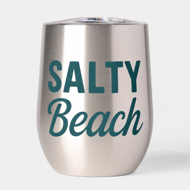 Salty Beach Life | Teal Coastal Ocean Surf Graphic (Frente)