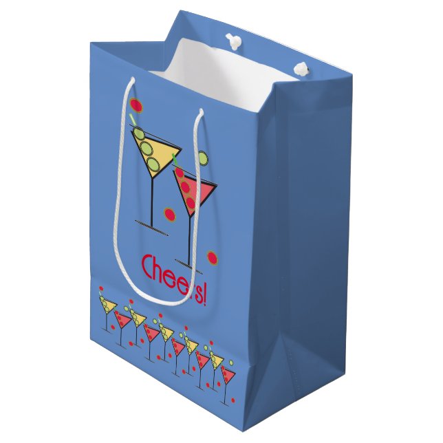 Salud! Bolsa de regalo media para cócteles (Angulo Anverso)