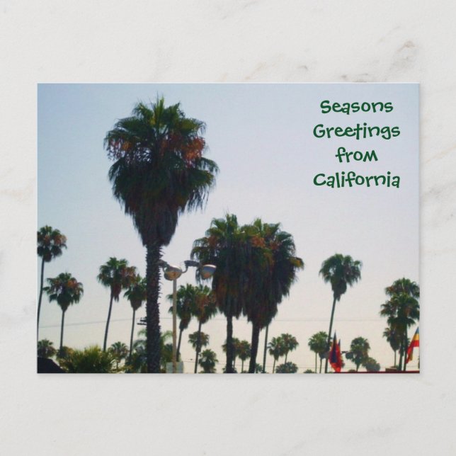 SALUD DE TEMPORADA DE LA postal CALIFORNIA (Anverso)