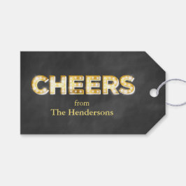 Salud en las etiquetas de regalo de Chalkboard