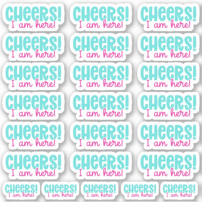 Salud! ¡Estoy aquí! Pegatina de vinilo (Anverso)