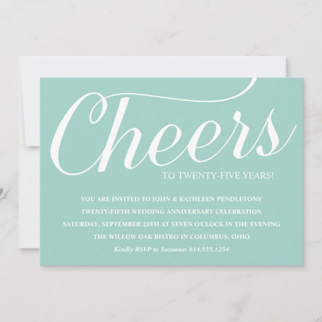¡Salud! Invitación a la fiesta de bodas de plata (Anverso)