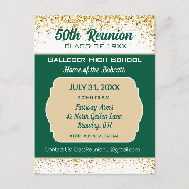 ¡Salud!  Invitación de reunión de la 50ª promoción (Anverso)