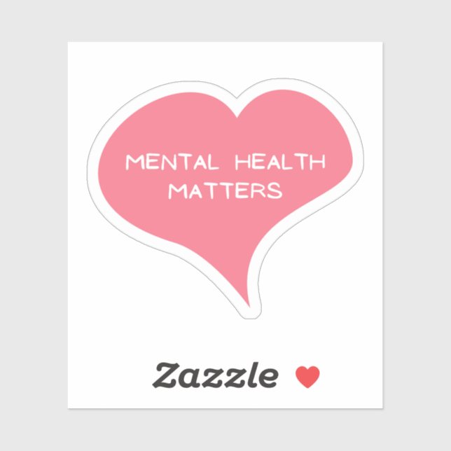 SALUD MENTAL IMPORTA Corazón de vinilo pegatina (Hoja)