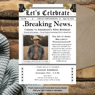 ¡Salud por 90! Invitación de cumpleaños en formato