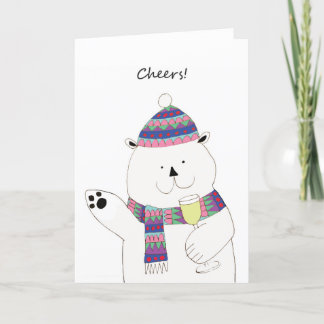 Salud! Tarjeta de Navidades de oso polar