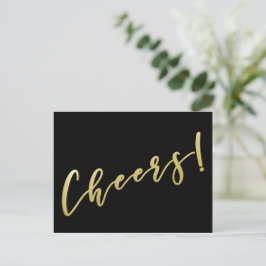 ¡Salud! | Tarjeta postal con tipografía dorada fal