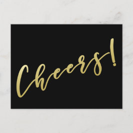 ¡Salud! | Tarjeta postal con tipografía dorada fal