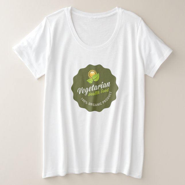 Salud vegetariana Alimentos 100% Rótulo verde orgá (Anverso del diseño)