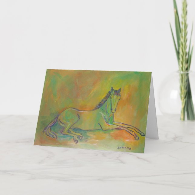 Saludo a caballo Pastel o tarjeta de nota (Anverso)