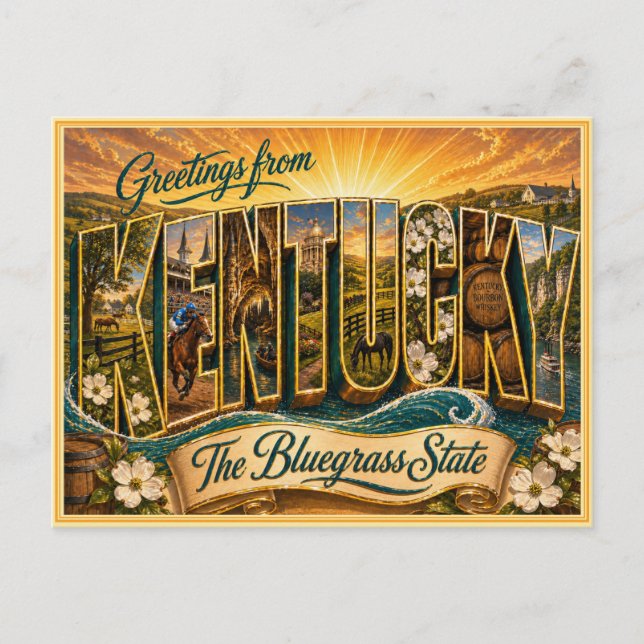 Saludo antiguo de Kentucky de postal (Anverso)