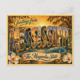Saludo Antiguo de Mississippi de Tarjeta Postal