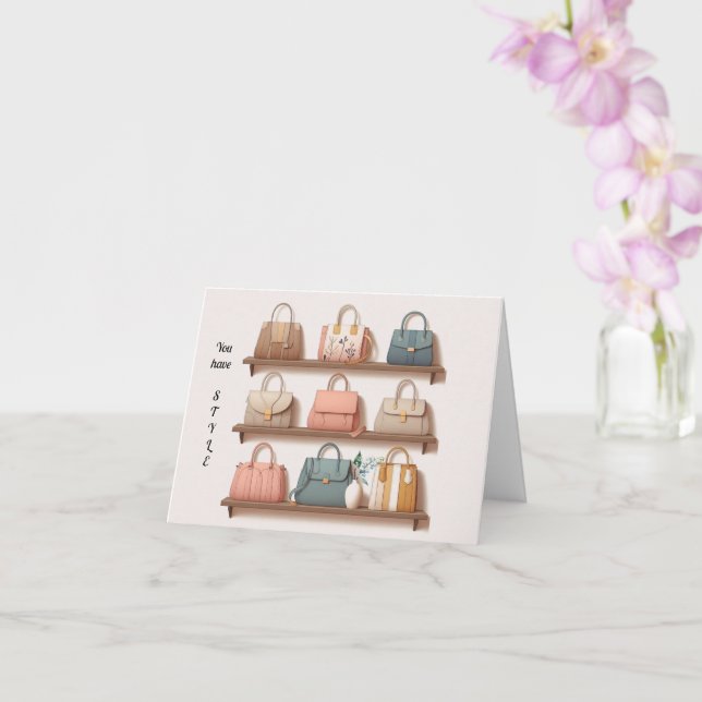 Saludo con tarjeta de bolso de estilo (Orquídea)