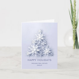 Saludo corporativo moderno de Navidad con copos de