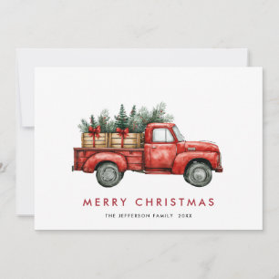 Saludo de árbol de navidad del Camión Rojo Retro