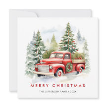 Saludo de árbol de navidad del Camión Rojo Retro