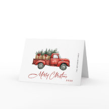 Saludo de árbol de navidad del Camión Rojo Retro