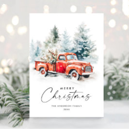 Saludo de árbol de navidad del Camión Rojo Retro