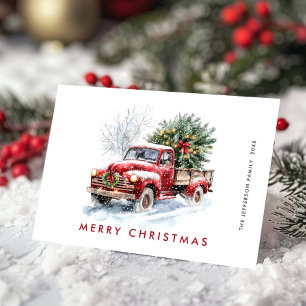 Saludo de árbol de navidad del Camión Rojo Retro