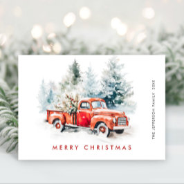 Saludo de árbol de navidad del Camión Rojo Retro