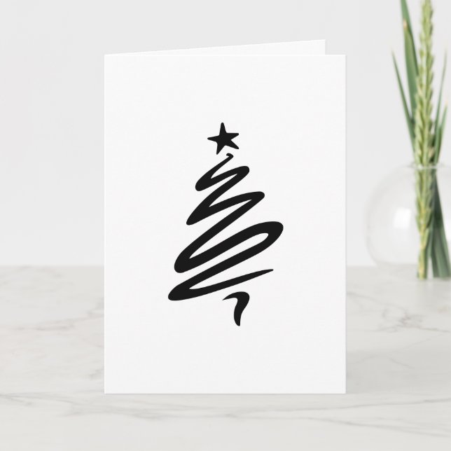 Saludo de árbol de Navidad Minimalista personaliza (Anverso)