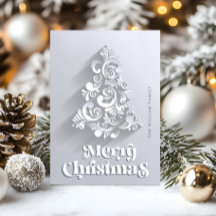 Saludo de árbol de Navidad moderno con ornamento