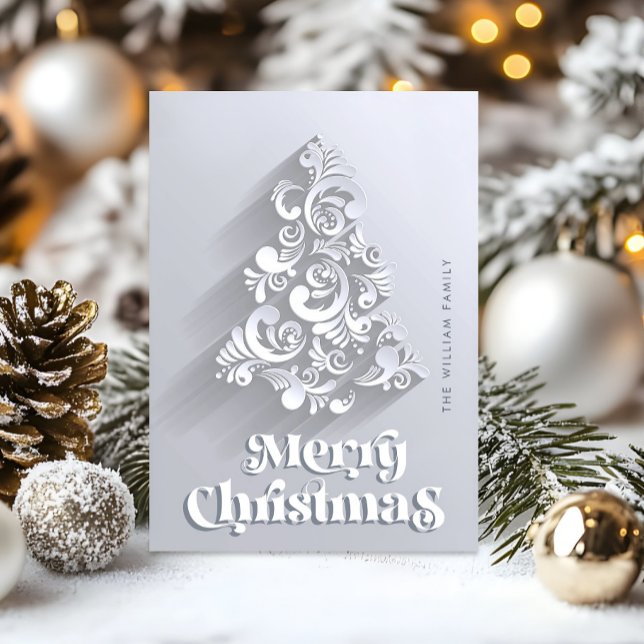 Saludo de árbol de Navidad moderno con ornamento (Subido por el creador)