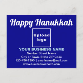 Saludo de Business Hanukkah en postal azul