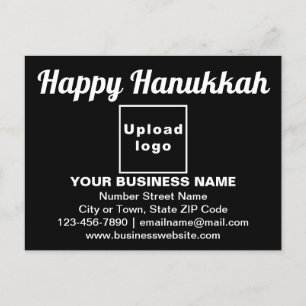 Saludo de Business Hanukkah en postal negra