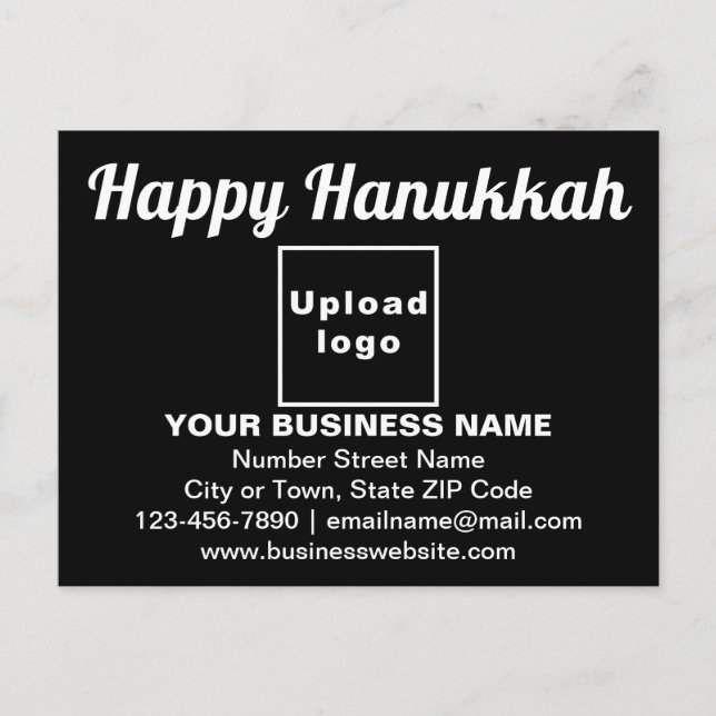 Saludo de Business Hanukkah en postal negra (Anverso)