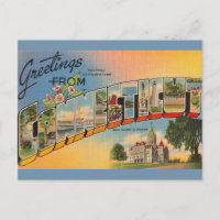Saludo de Connecticut Tarjeta Postal Vintage
