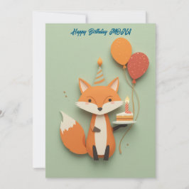Saludo de cumpleaños de Fox Cute