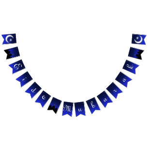 Saludo de Eid Mubarak - bandera del empavesado del