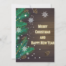 Saludo de Feliz Navidad en fondo de madera 