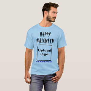 Saludo de Halloween de negocios con camiseta azul
