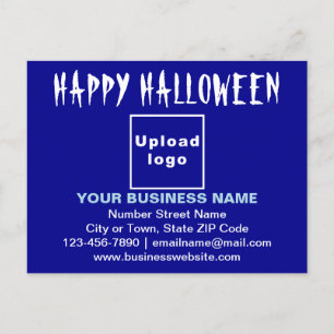 Saludo de Halloween de negocios con postal azul