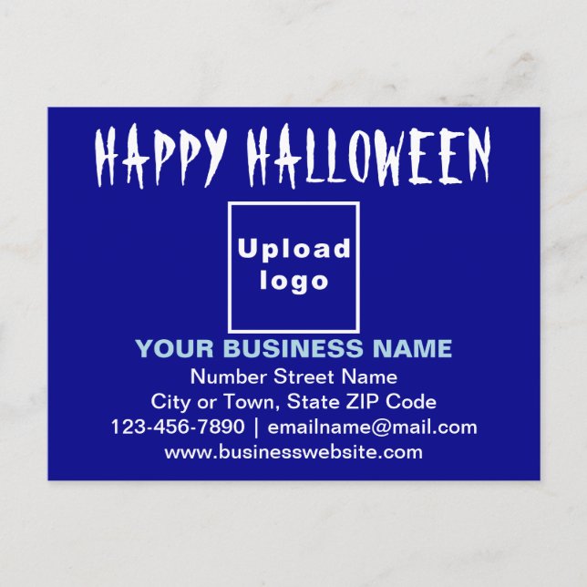 Saludo de Halloween de negocios con postal azul (Anverso)