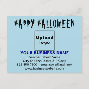 Saludo de Halloween de negocios con postal azul cl