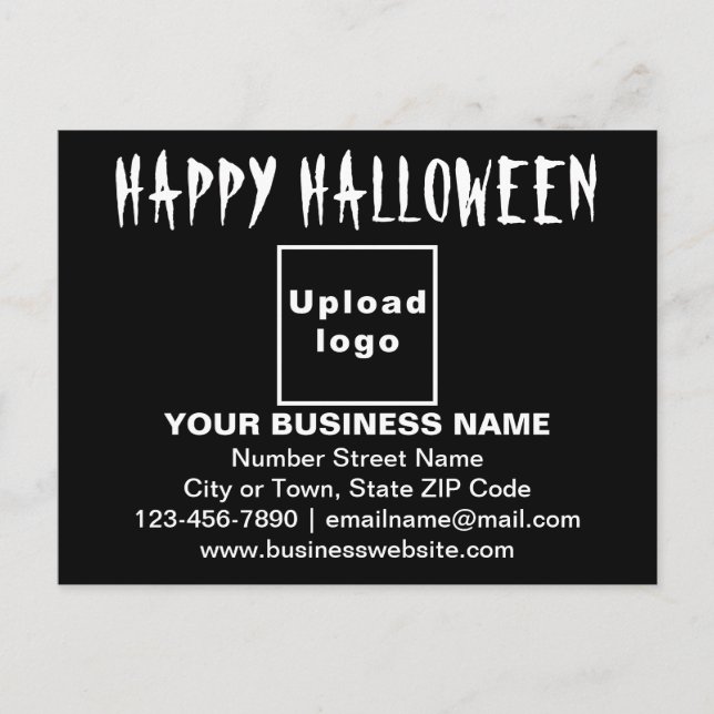 Saludo de Halloween de negocios con postal negra (Anverso)