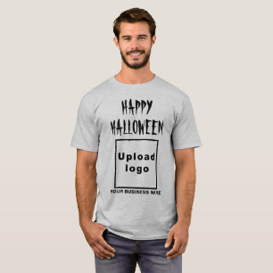 Saludo de Halloween de negocios en camiseta gris