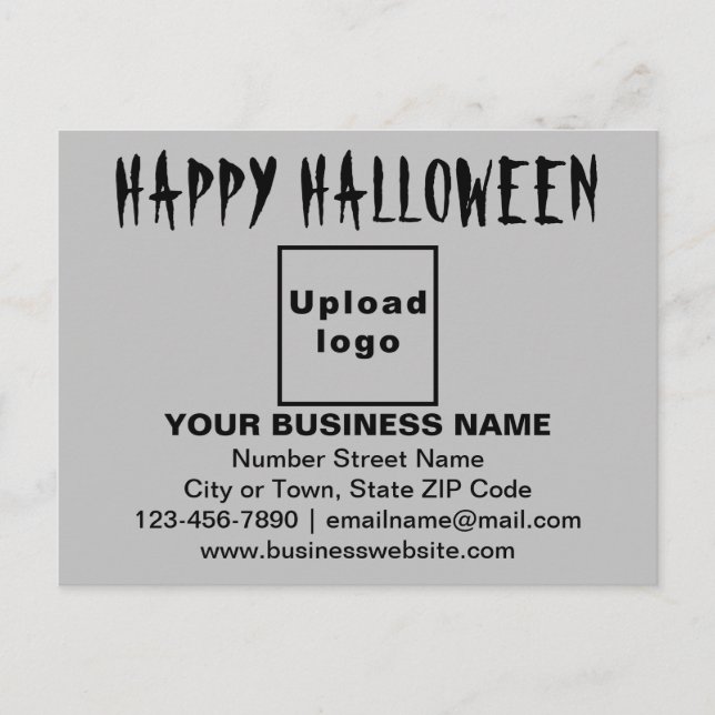 Saludo de Halloween de negocios en postal gris (Anverso)