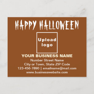 Saludo de Halloween de negocios en postal marrón