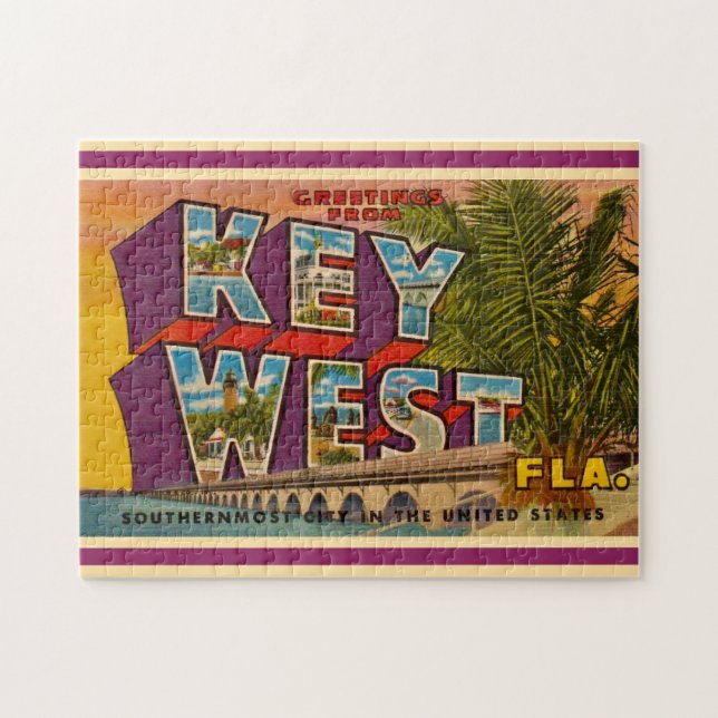 Saludo de Key West 11x14 Rompecabezas (Horizontal)
