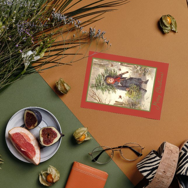 Saludo de la bebé niña de árbol de Navidad con tem (Subido por el creador)