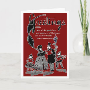 saludo de la tarjeta de Navidad del estilo de los