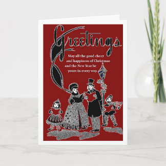 saludo de la tarjeta de Navidad del estilo de los