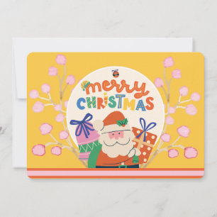 Saludo de Navidad Alegre Personalizado Vintage Ret