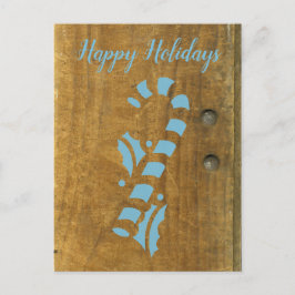 Saludo de Navidad azul de caramelo