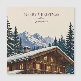 Saludo de Navidad Chalet de Invierno Alpino Nevado